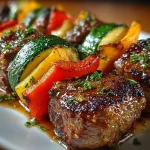 Beef Kabobs with Bell Peppers & Zucchini