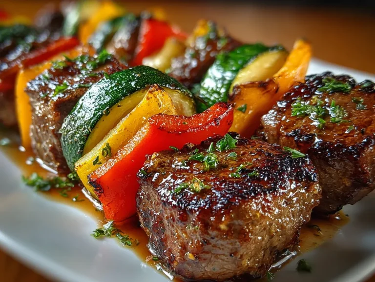 Beef Kabobs with Bell Peppers & Zucchini