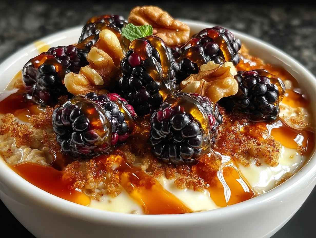 Serving Blackberry Walnut High Protein Oats