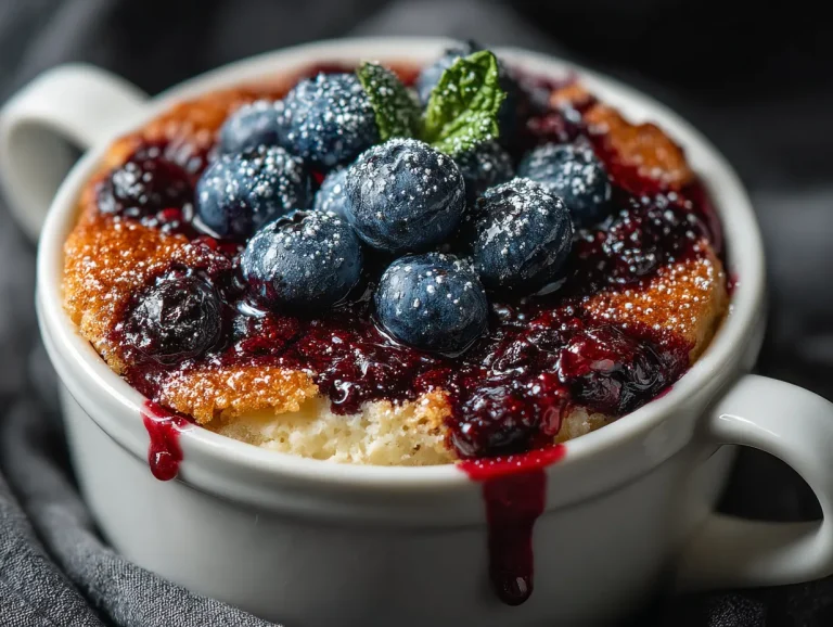 Blueberry Protein Mug Cake
