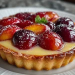 Fresh Plum Tart with Greek Yogurt Filling