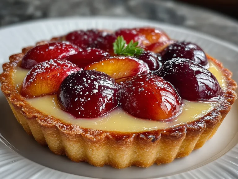 Fresh Plum Tart with Greek Yogurt Filling