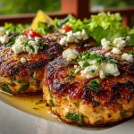 Grilled Herb Turkey Burgers with Feta