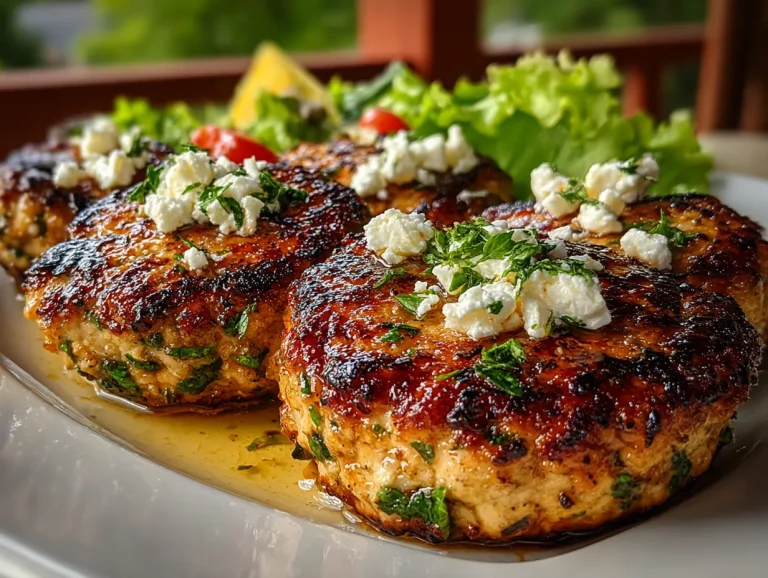 Grilled Herb Turkey Burgers with Feta