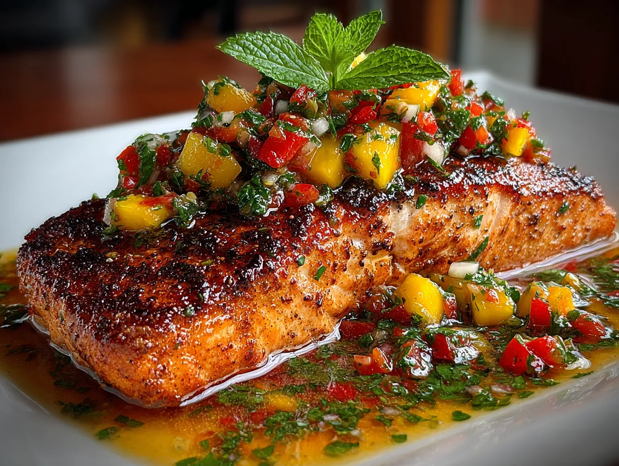Grilled Salmon with Mango Lime Salsa
