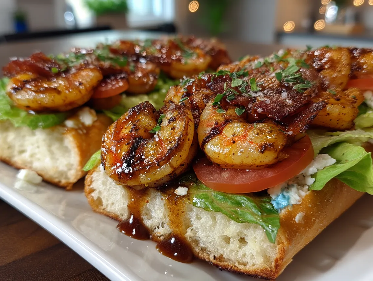 Grilled Shrimp Po Boys served with fresh sides and crispy bread