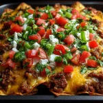 Ground Beef Sheet Pan Nachos (Bell Pepper Base)