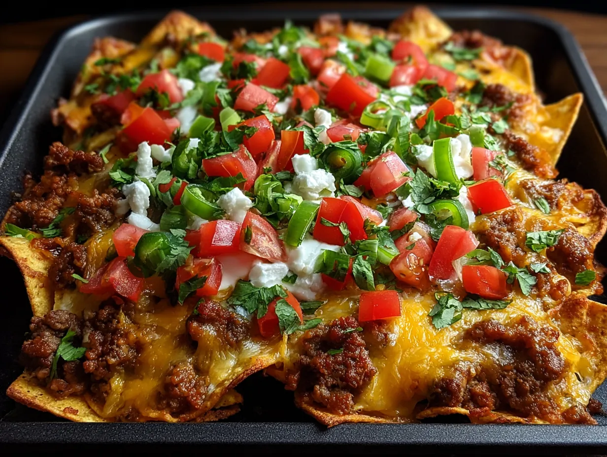 Ground Beef Sheet Pan Nachos (Bell Pepper Base)