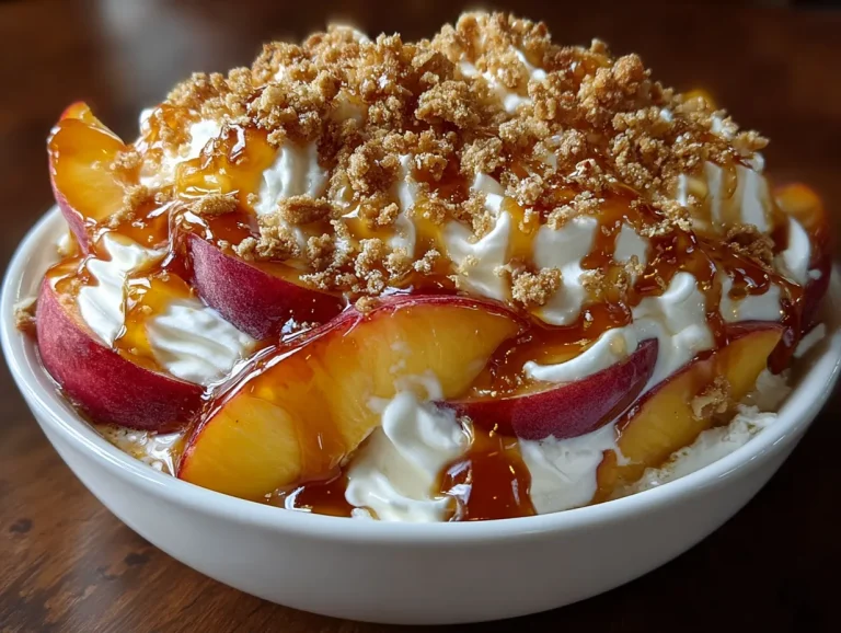 High Protein Peach and Honey Parfait