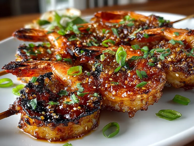 Honey Garlic Grilled Shrimp Skewers