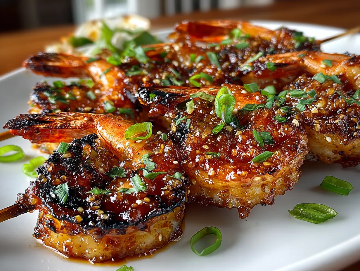 Honey Garlic Grilled Shrimp Skewers