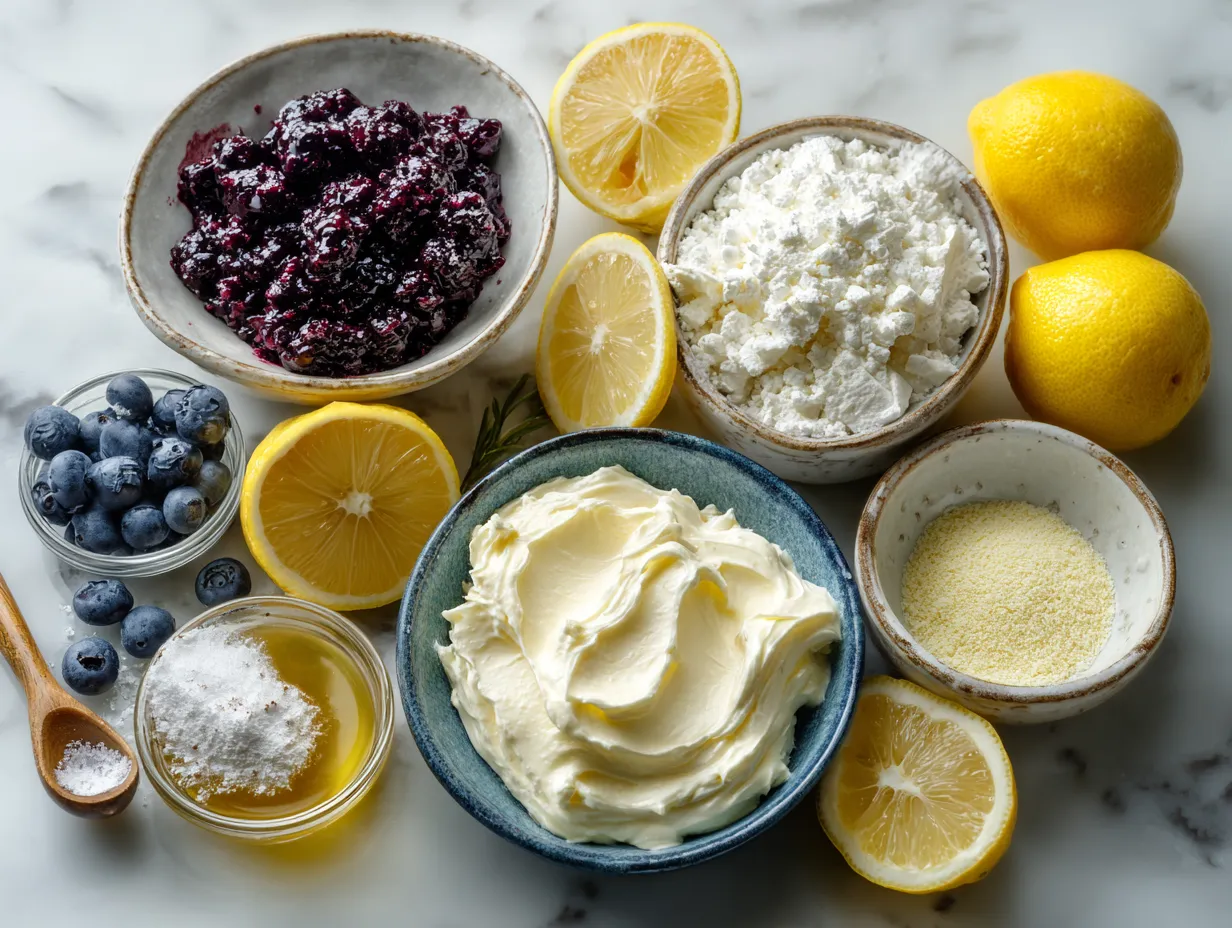 Ingredients for Lemon Cream Pie no-bake sugar-free