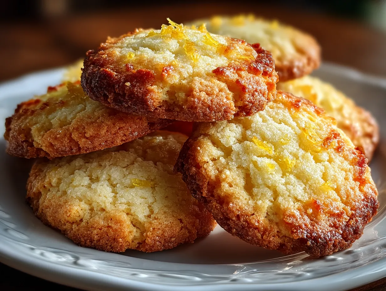 A plate of Lemon Zest Healthy Sugar Cookies beautifully presented on a table