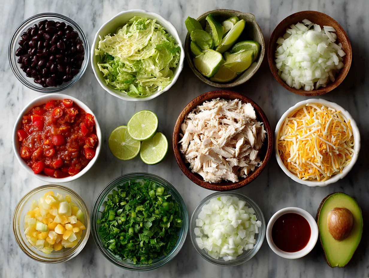 Ingredients for Low Calorie Chicken Enchilada Bake