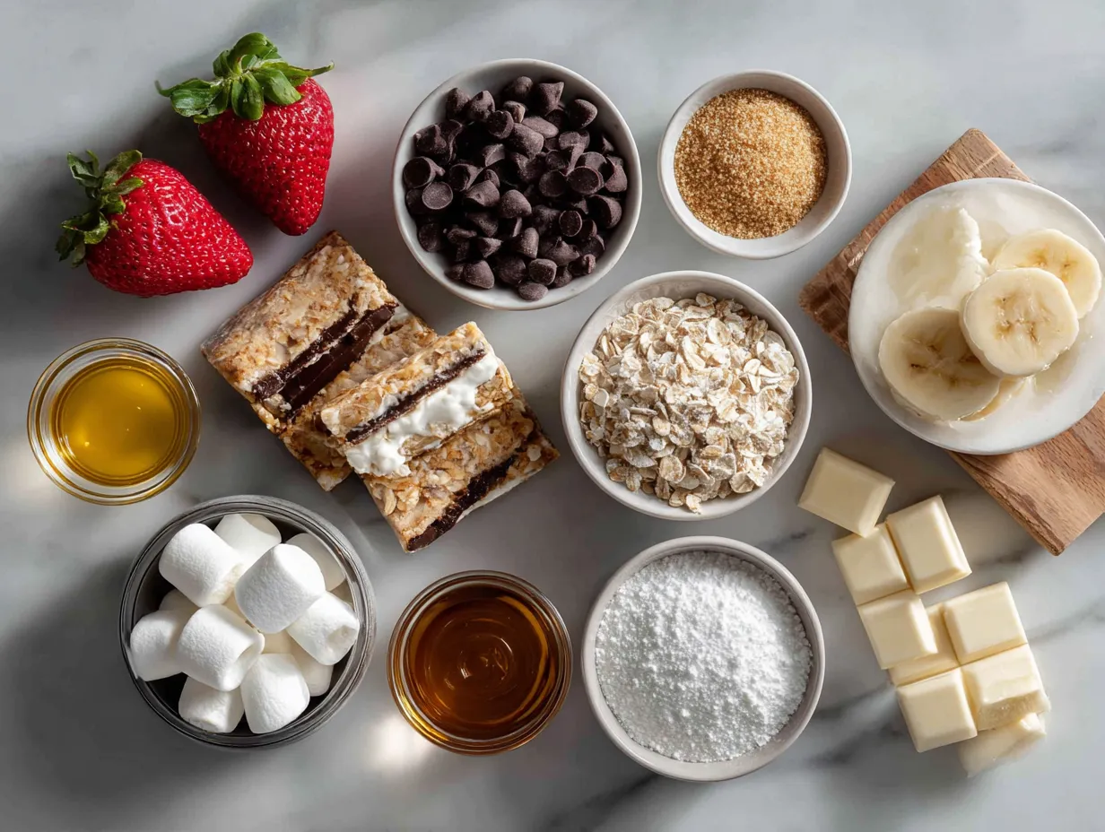 Ingredients for No-Bake S’mores Protein Bars