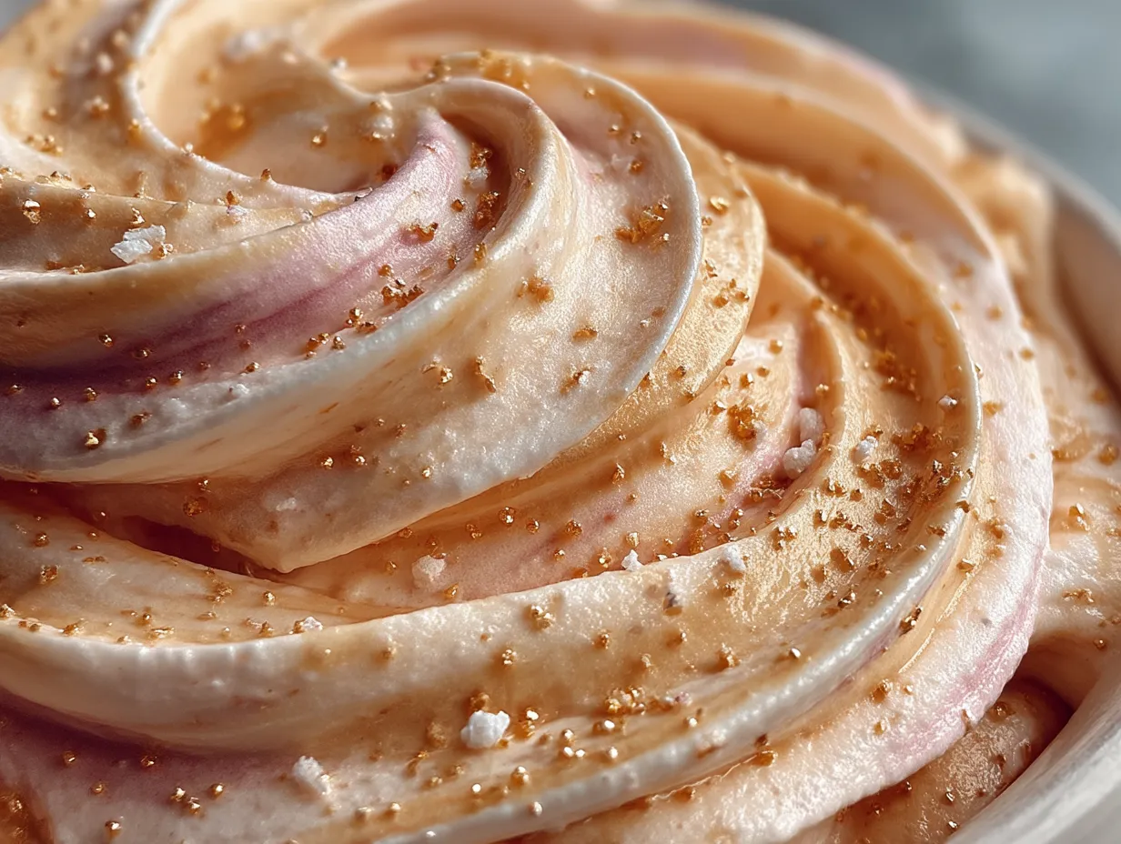 Serving No-Churn Peach Swirl Protein Ice Cream in colorful bowls
