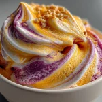 No-Churn Peach Swirl Protein Ice Cream