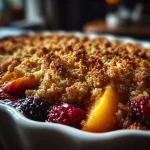 Peach and Blackberry Summer Crumble