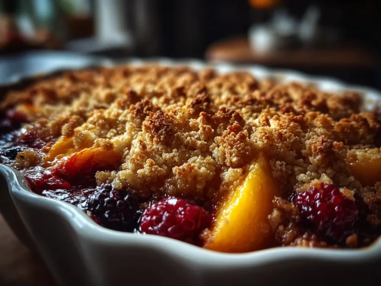 Peach and Blackberry Summer Crumble