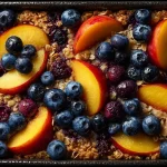 Peach and Blueberry Baked Protein Oats