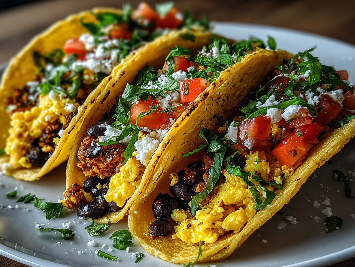 Scrambled Egg & Black Bean Protein Tacos
