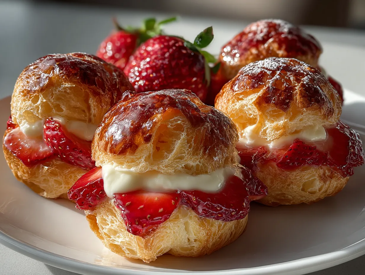 Strawberry Protein Cream Puffs