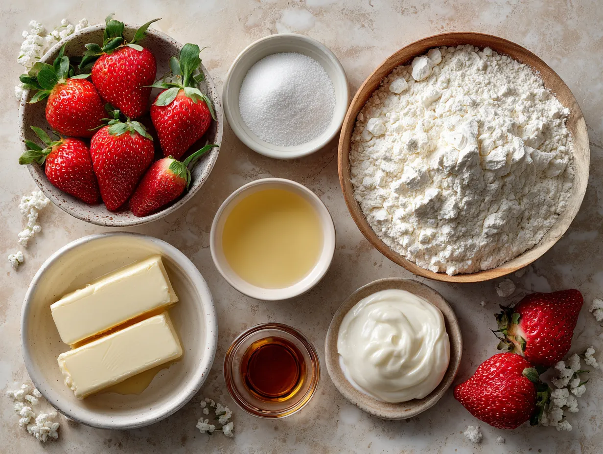 Ingredients for Strawberry Protein Cream Puffs