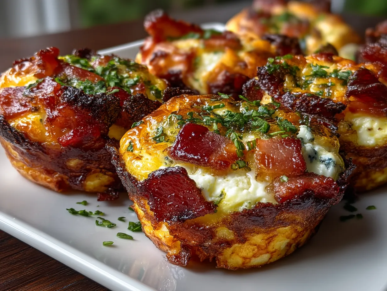 Serving Turkey Bacon Pepper Jack Egg Bites with fresh fruit and vegetables