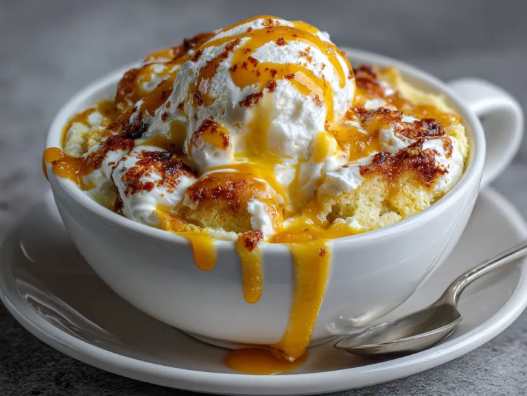 Vanilla Peach Protein Mug Cake