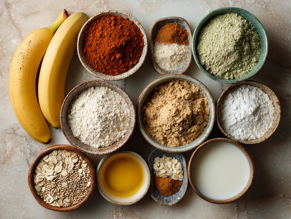 Ingredients for Vegan Banana Bread Protein Cookies