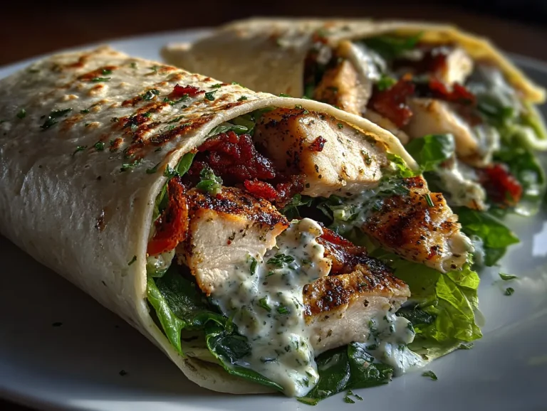 Viral Chicken Caesar Salad Wrap (Low Calorie)