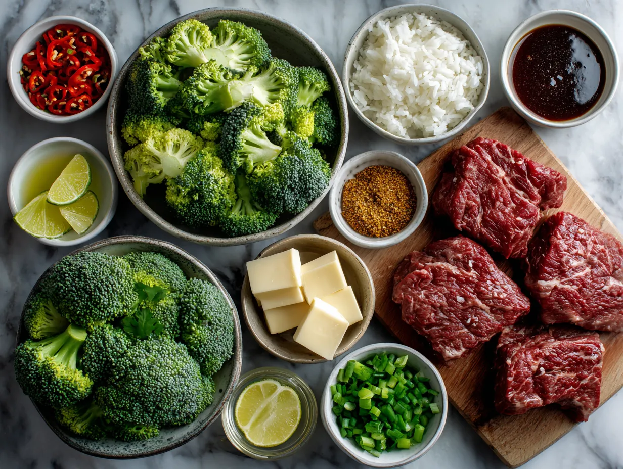 Ingredients for 20-Minute Beef and Broccoli Stir Fry