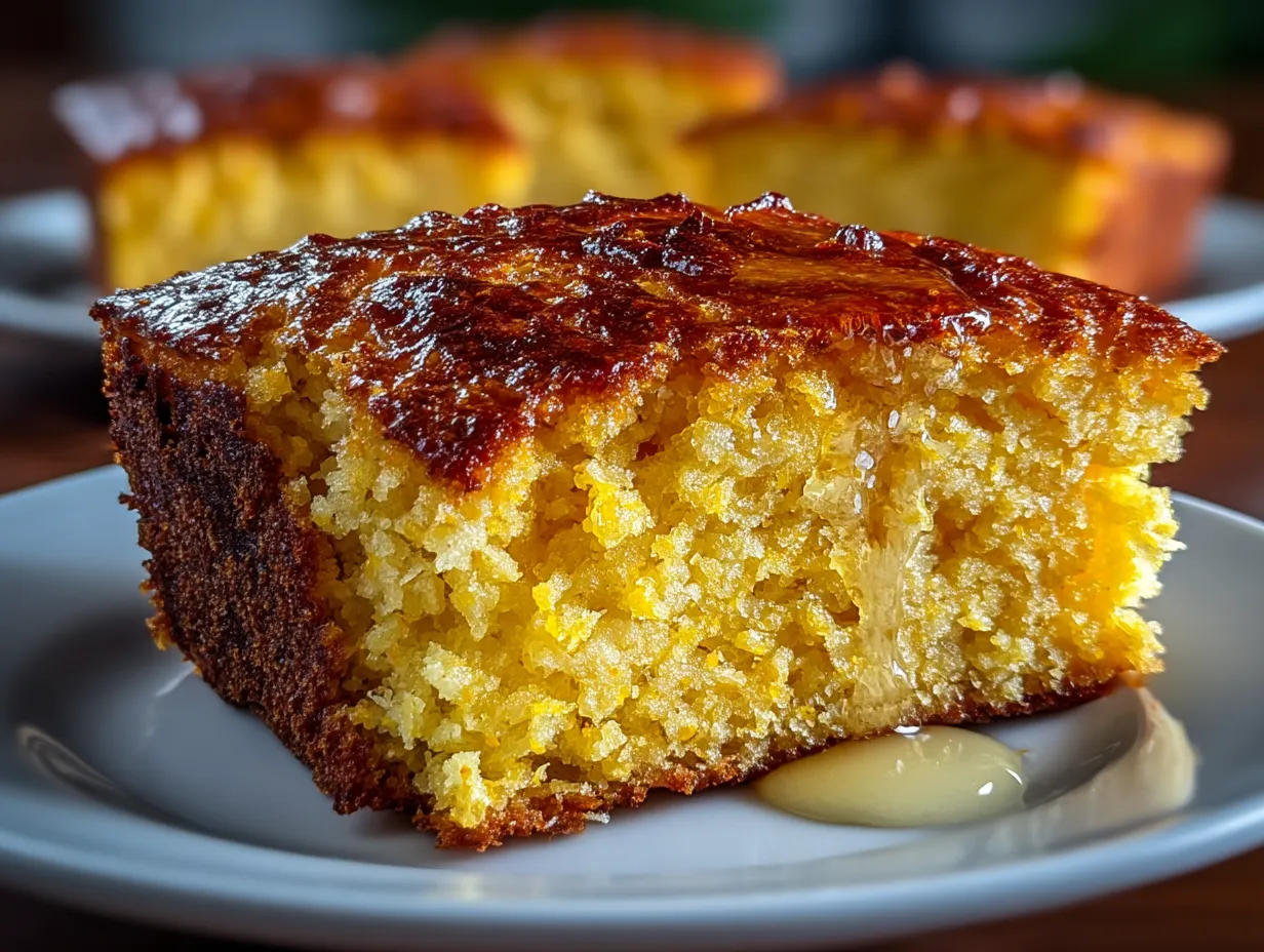 Fresh homemade cornbread served on a wooden board