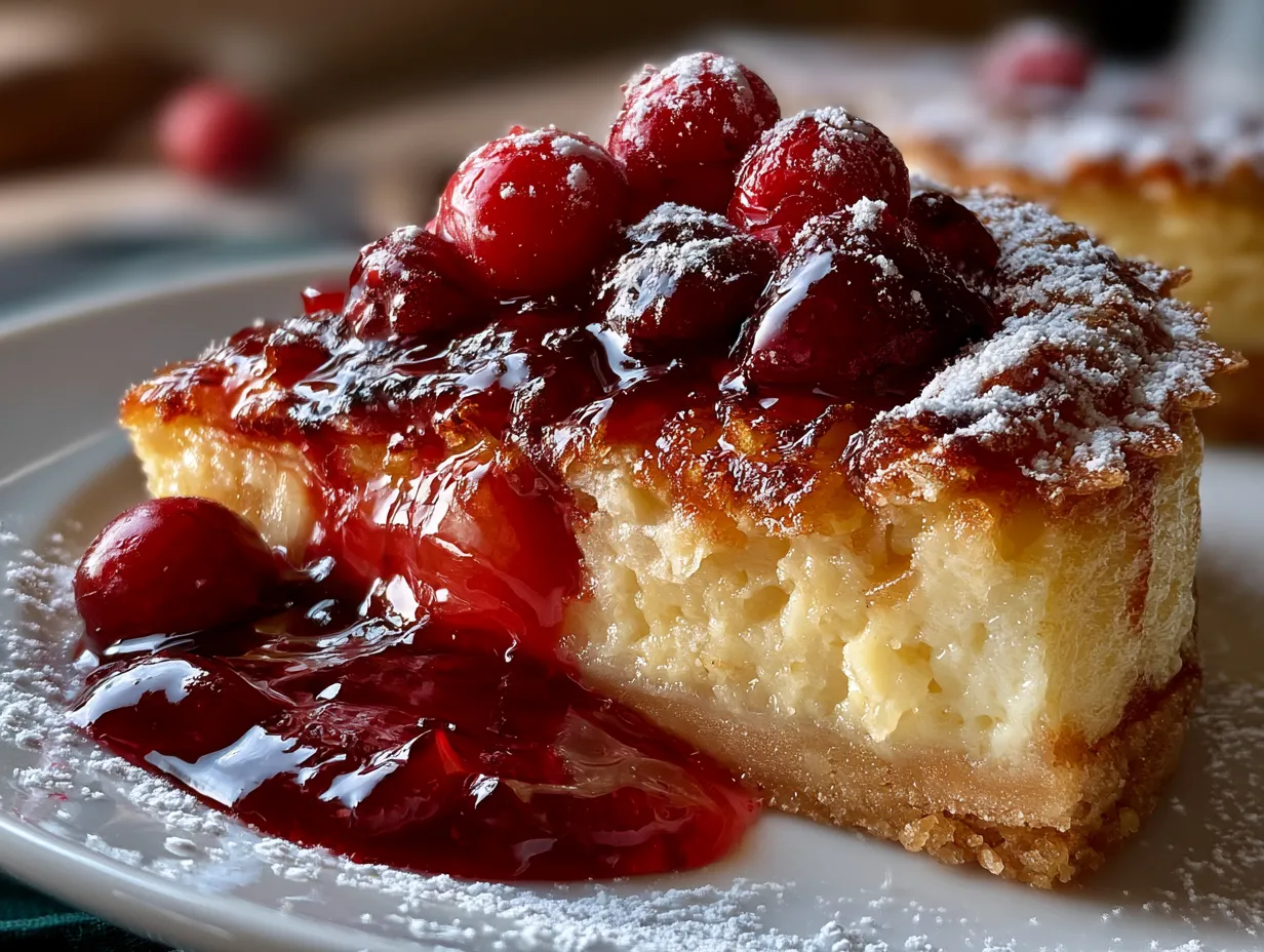 Served Cranberry Apple Breakfast Tart on a rustic board, sliced and ready to eat