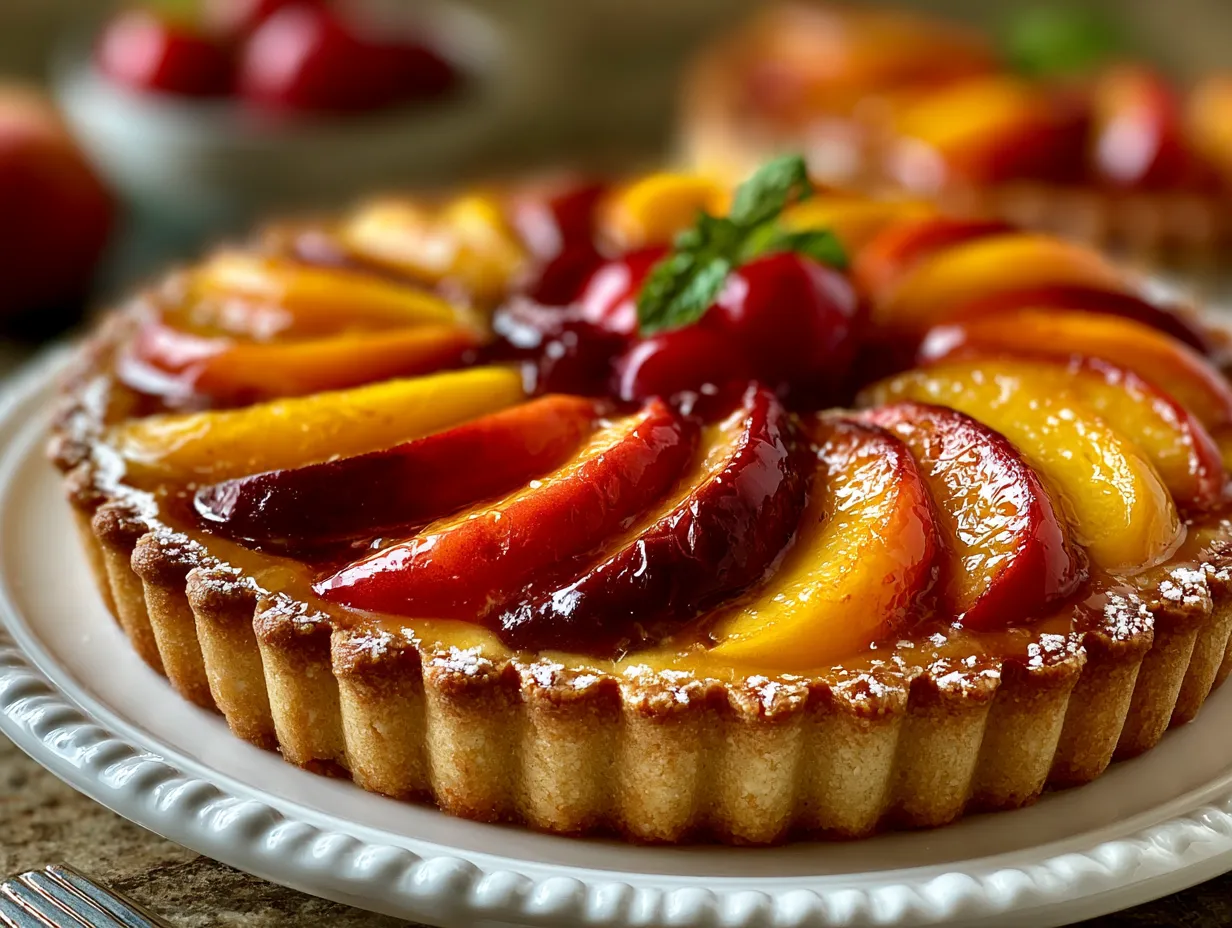 Fresh Nectarine Tart with Almond Crust