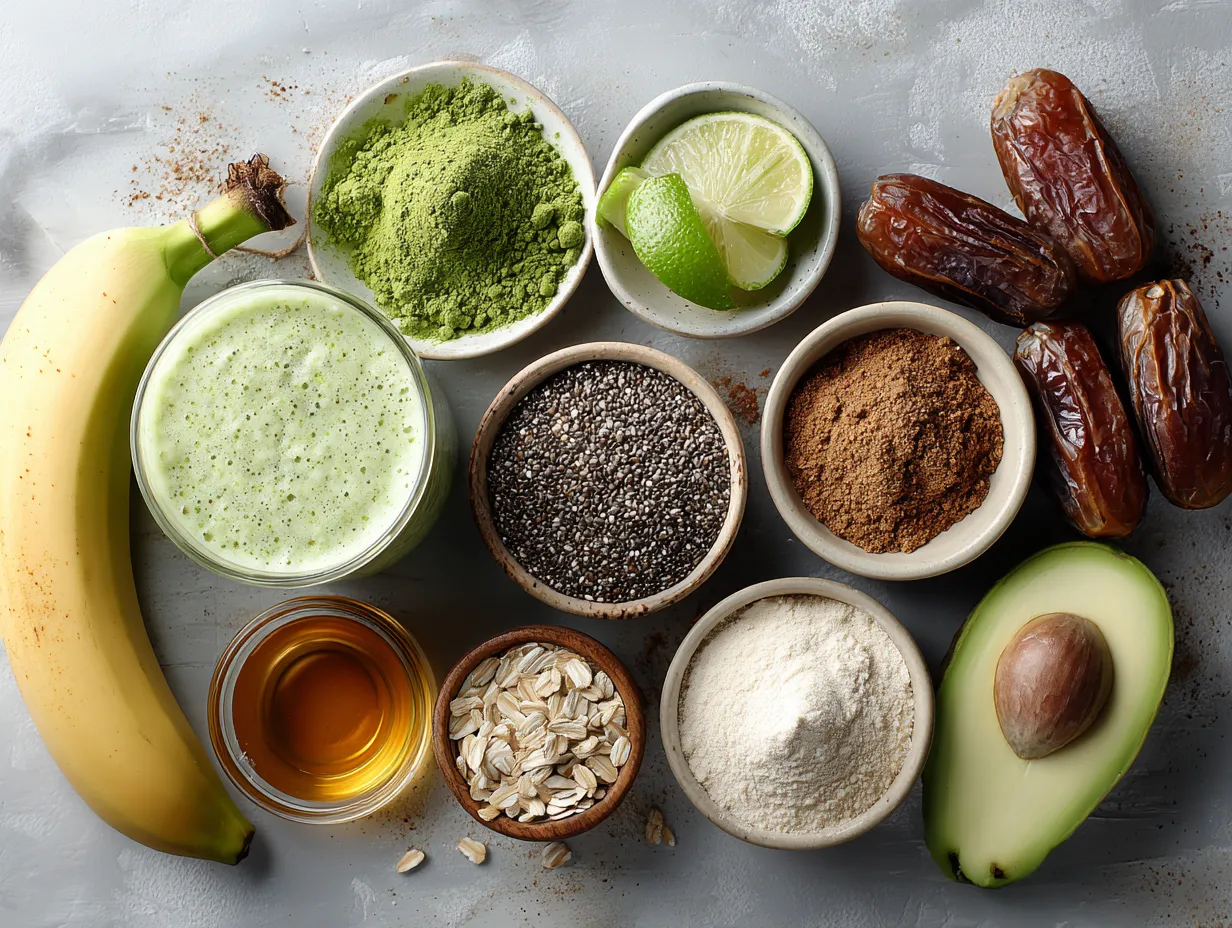 Ingredients for Green Detox High Protein Smoothie