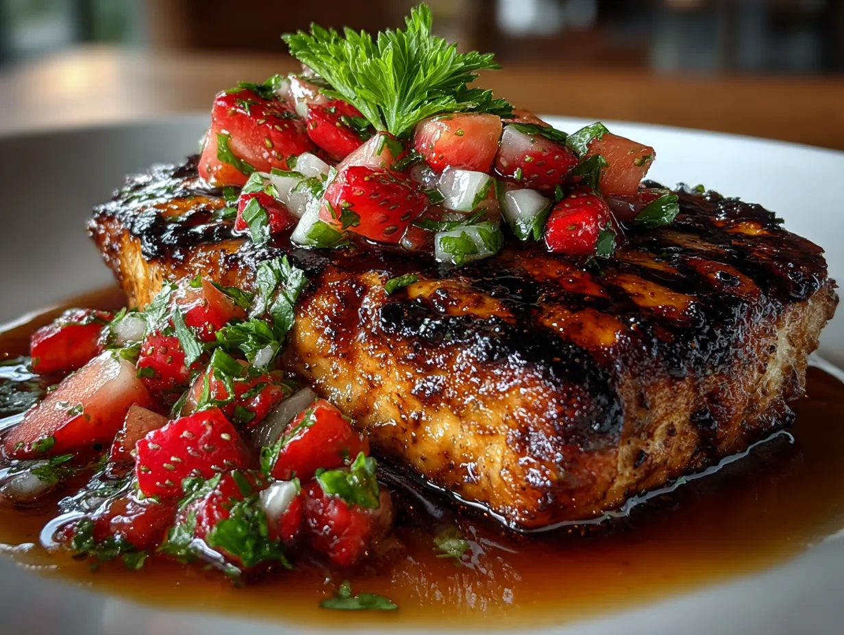 Grilled Balsamic Chicken (Strawberry Salsa)