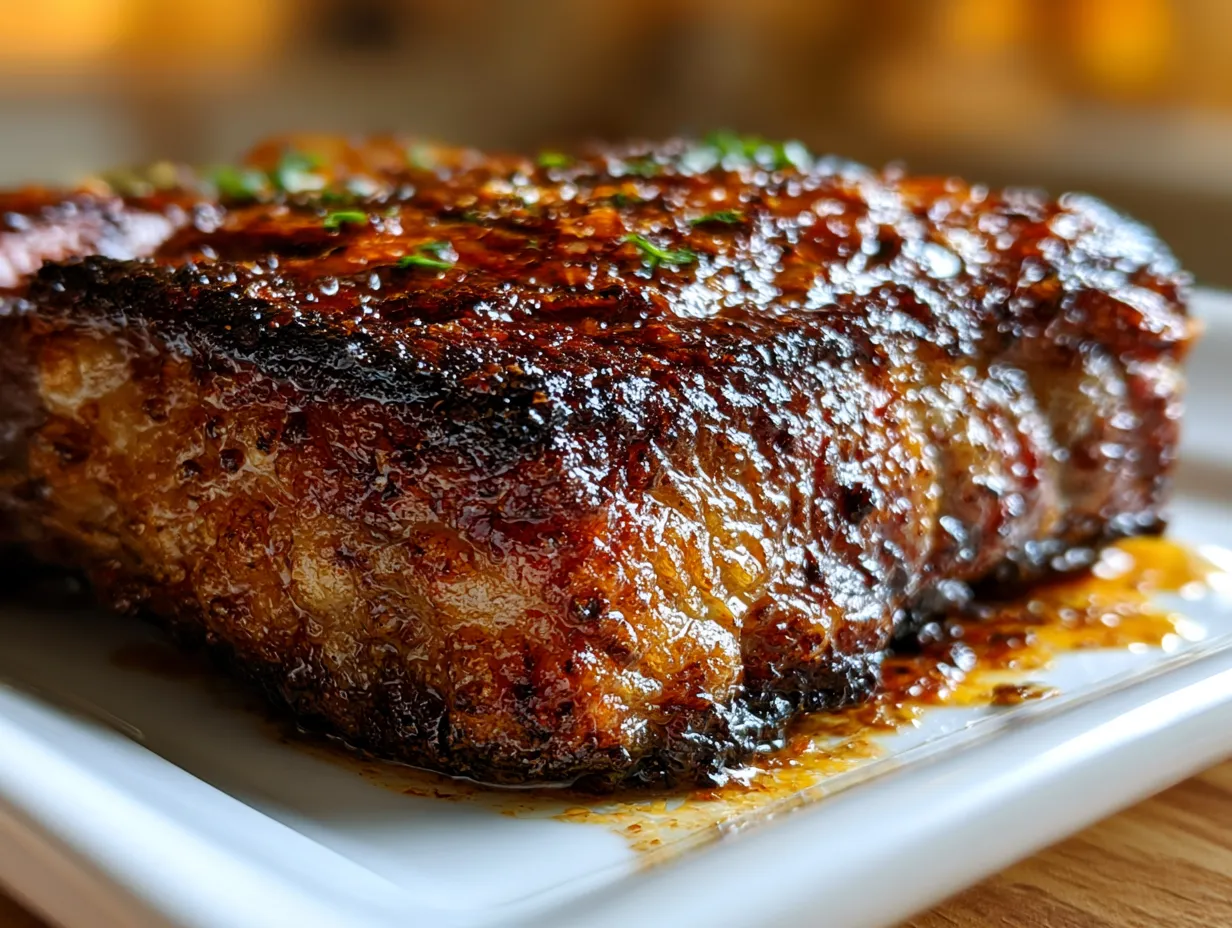 Serving grilled ribeye steak with sides