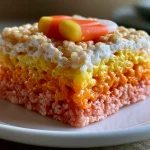 Halloween Candy Corn Rice Krispie Treat