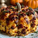 Halloween Pumpkin Shaped Cheese Ball