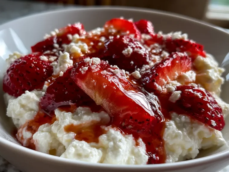 High Protein Strawberry Cottage Cheese Bowl