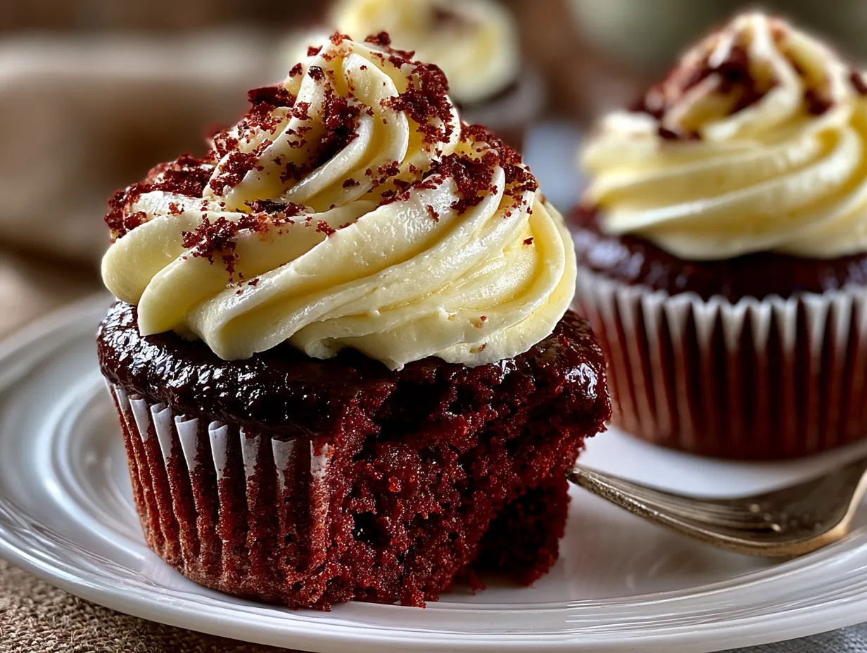 Presentation ideas for homemade red velvet cupcakes
