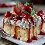 Low Calorie Strawberry Poke Cake