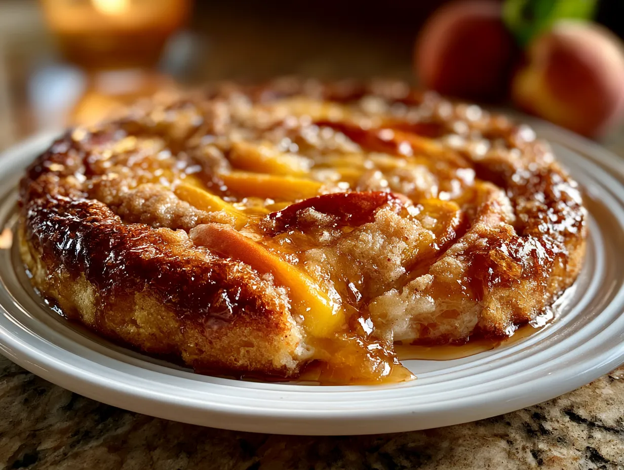 Serving suggestion of Nectarine Peach Galette-Style Crisp with ice cream
