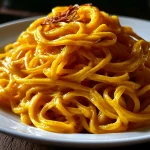 Pumpkin Alfredo Spider Web Pasta