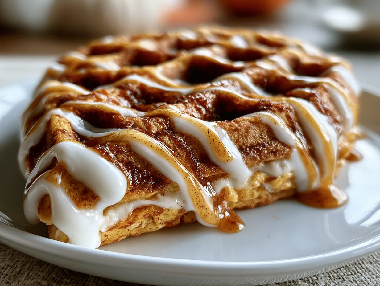 Pumpkin Spice Mummy Waffle Slice