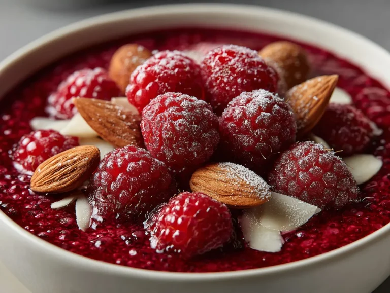 Raspberry Almond Protein Chia Pudding