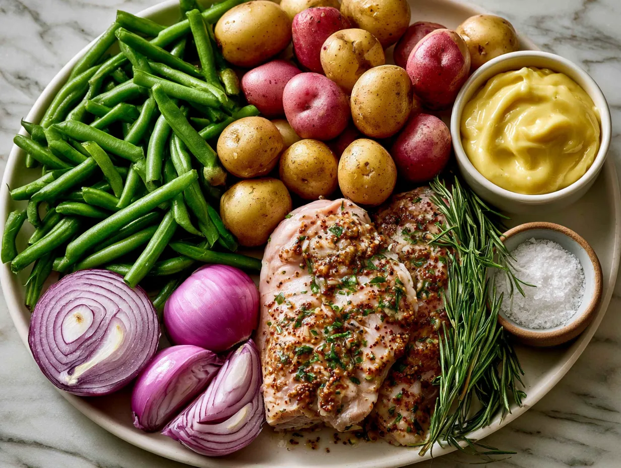 Ingredients for Sheet Pan Honey Mustard Chicken Green Beans