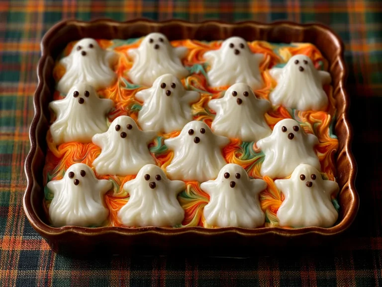 Spooky Ghost White Chocolate Sheet Cake