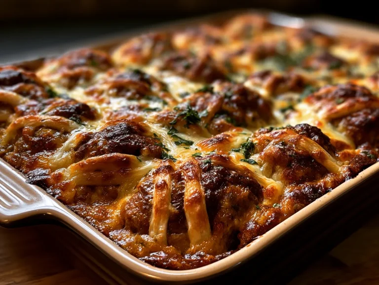 Spooky Mummy Meatball Casserole Bake